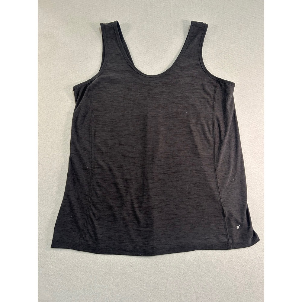 Old Navy Active Tank Top Womens Large Black Breathe On Split Back Space Dye